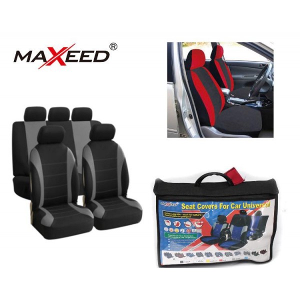 Husa pentru scaune auto-Set 9 piese, Gri+Negru