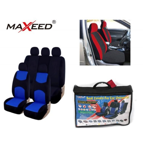 Husa scaun auto, 9 piese, albastru+negru