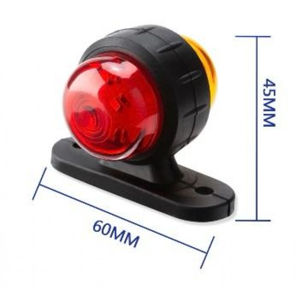 Lampa camion 2 LEDuri, rosu+galben