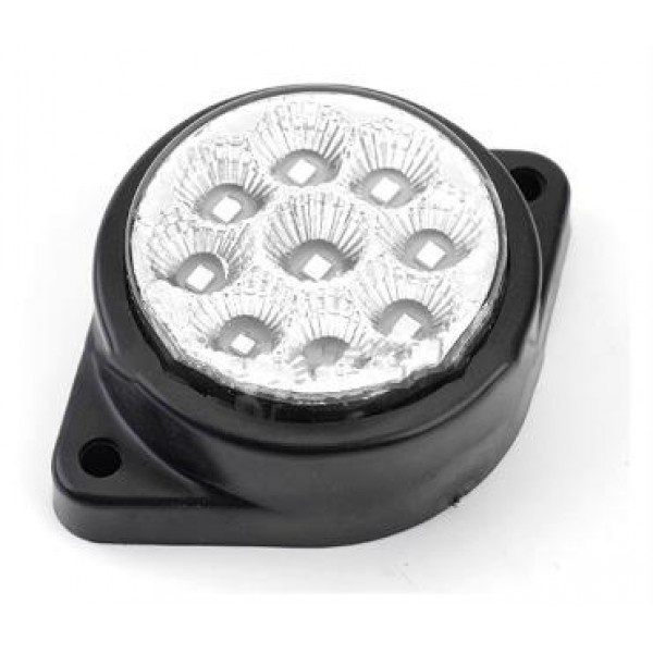 Lampa gabarit rotunda  pentru camioane - 9 LED-uri , alba