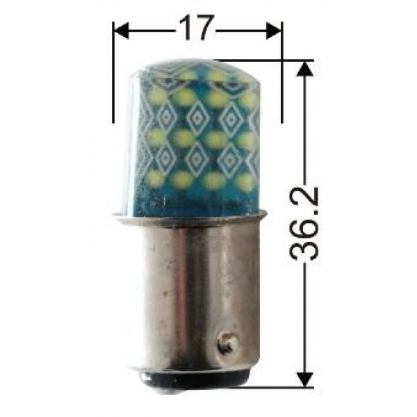  Bec LED pentru stop și semnalizare - 1157-24SMD-COB Flash Alb 12V