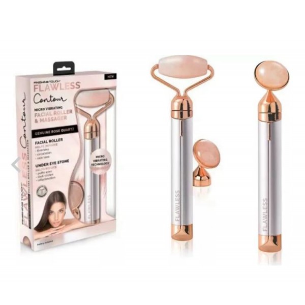 Rola de masaj facial cu vibratii Micro - Quartz Roz