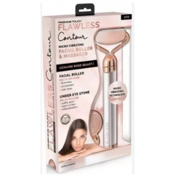 Rola de masaj facial cu vibratii Micro - Quartz Roz