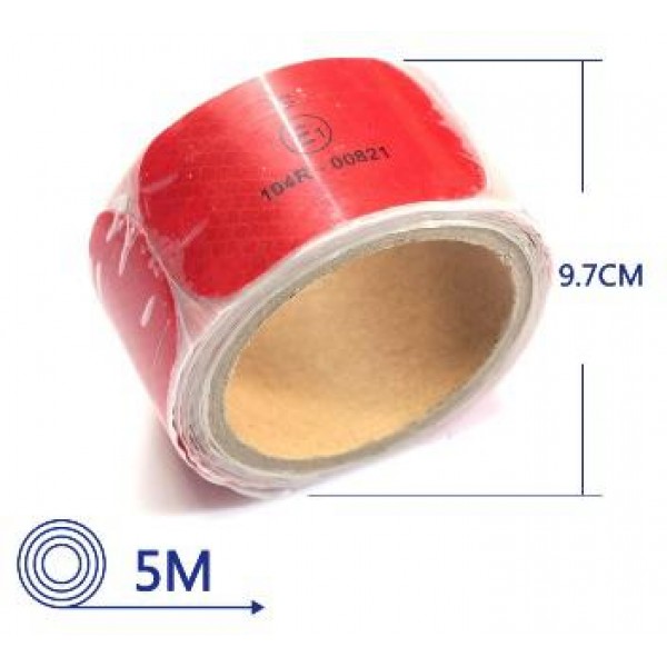 Banda reflectorizantă (forma ovala) 8156-B, 5M x 5*9CM, roșu