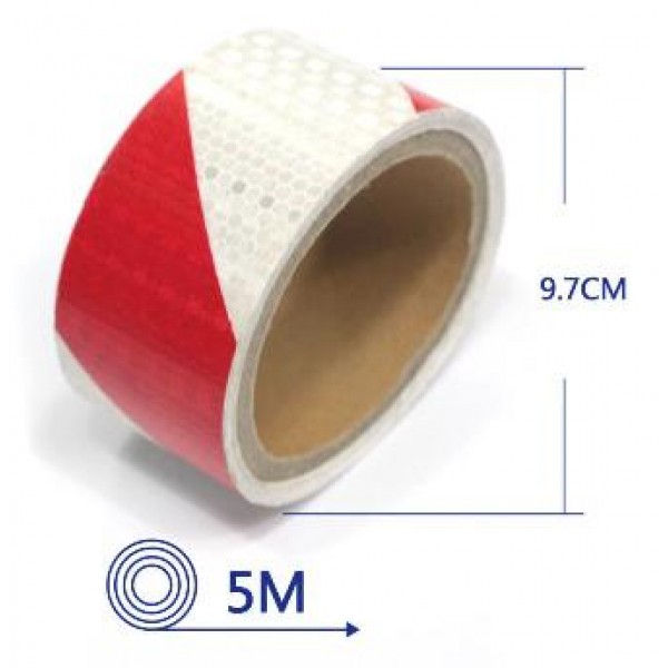 Banda reflectorizantă alb + roșu, 5m