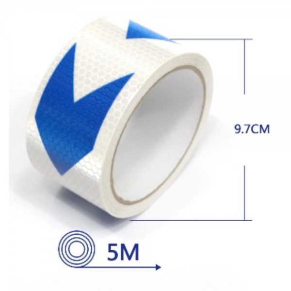  Bandă reflectorizantă alb-albastru , 5m