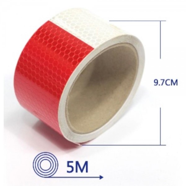 Bandă reflectorizantă - 5M (alb + roșu)
