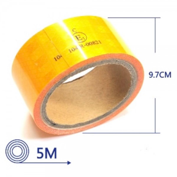 Banda reflectorizantă (forma patrata) 8156-B, 5M x 5*9CM, roșu; alb; galben