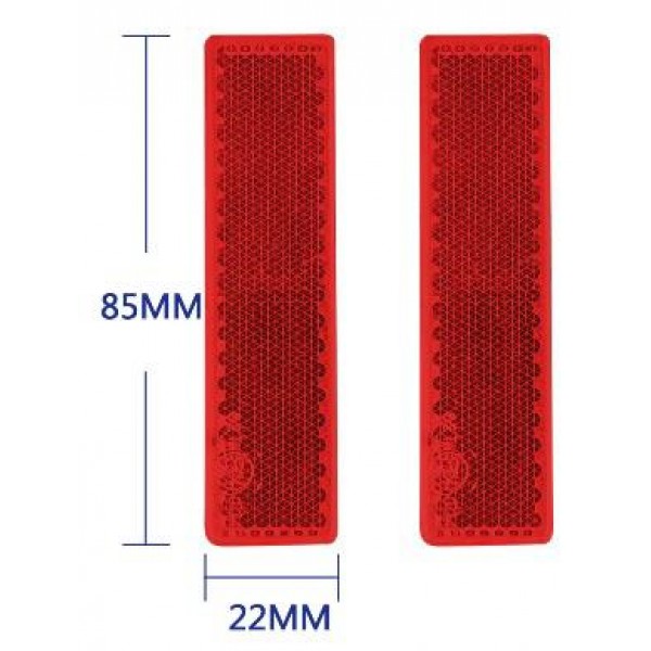 Reflector rosu adeziv cu două fețe, set de 2 bucăți