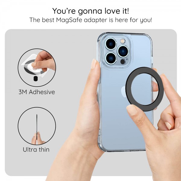 Techsuit - Adaptor MagSafe (MPR5) - formă rotundă, aliaj de aluminiu, 3M - albastru