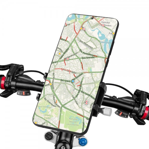 Suport de telefon pentru bicicleta/motocicleta/scuter/trotineta, GUB G-81 Negru
