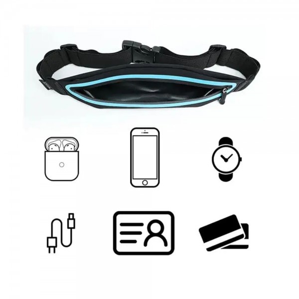 Geantă de talie (WB13) - cu centură pentru activități recreative, fitness - albastru