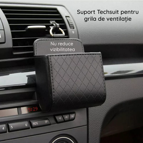 Organizator compact din piele ecologică pentru interiorul mașinii