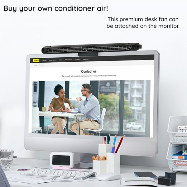 Ventilator de Birou cu Clip - Baseus (ACQS000002) - alb