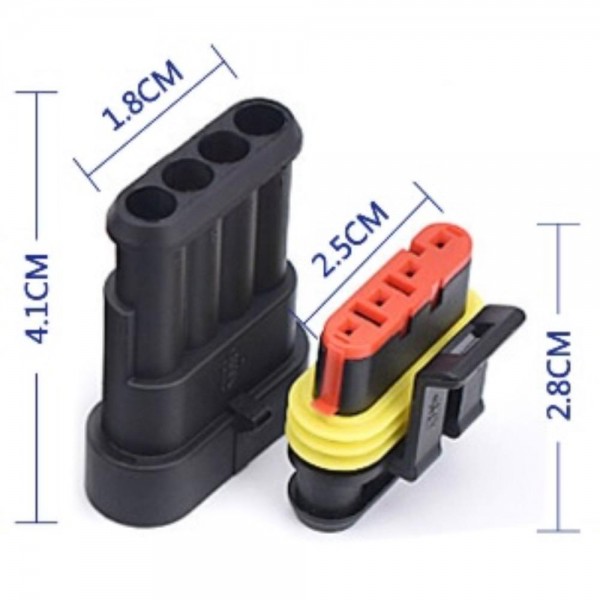 Conector Etanș  cu 4 Fire – Impermeabil și Sigur
