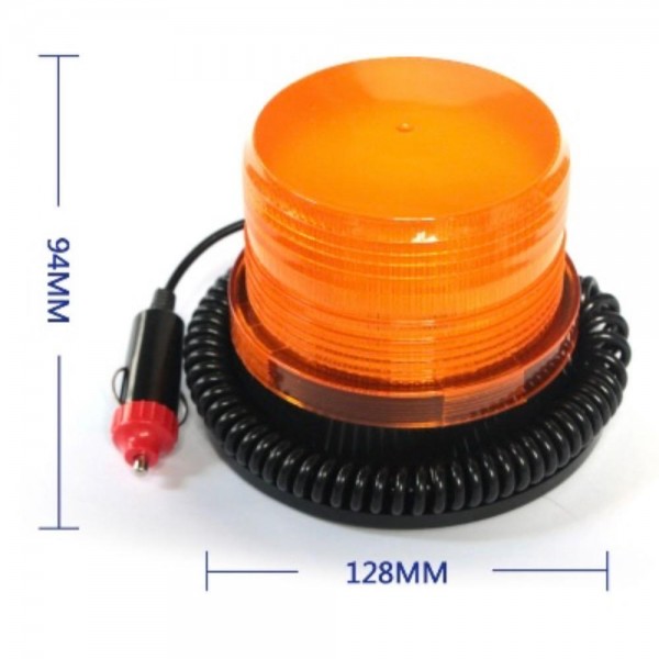 Girofar LED Portabil 12-24V cu Magnet – Lumină de Avertizare Galbenă