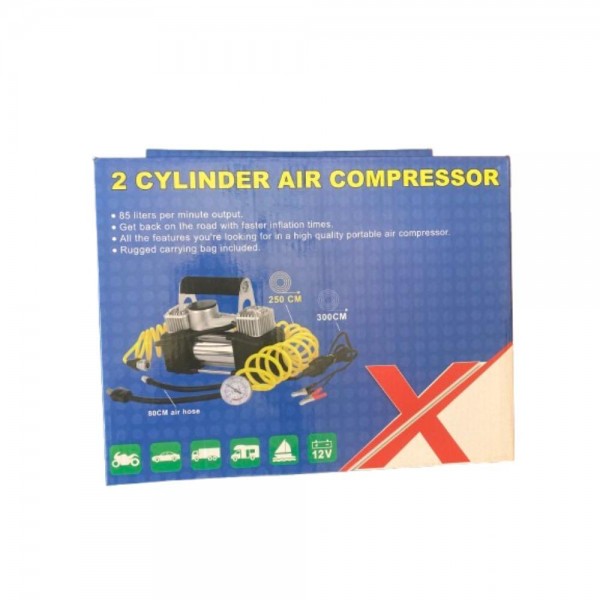 Compresor Auto 12V, 150 PSI, 2 Cilindri