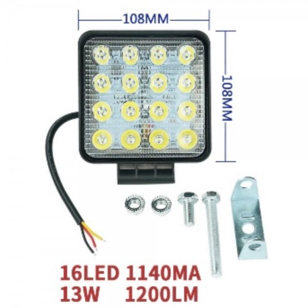 Lumină LED Multifuncțională Stroboscopică – 16 LED-uri, 1200LM, 13W