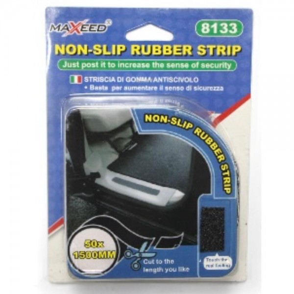 Bandă Antiderapantă din Cauciuc, 50 mm x 1500 mm, Autoadezivă, Neagră – Ideală pentru Scări, Podele, Trepte Auto și Alte Suprafețe Alunecoase